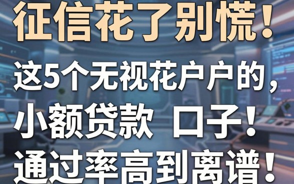 征信花了别慌！这5个无视花户户的小额贷款口子，通过率高到离谱