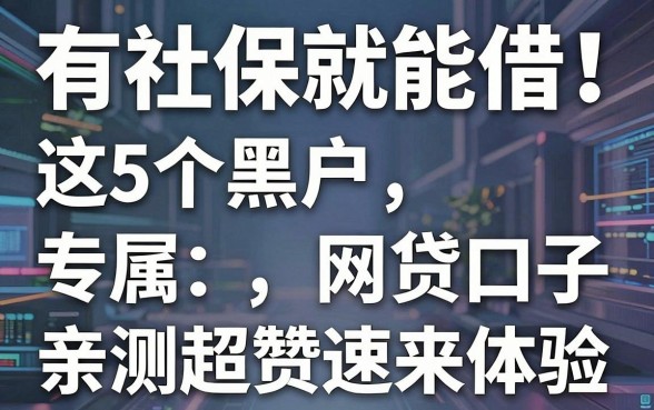 有社保就能借！这5个黑户专属网贷口子，亲测超赞速来体验！