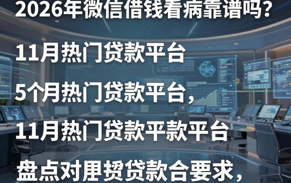 2026年微信借钱看病靠谱吗？盘点5个11月热门贷款平台