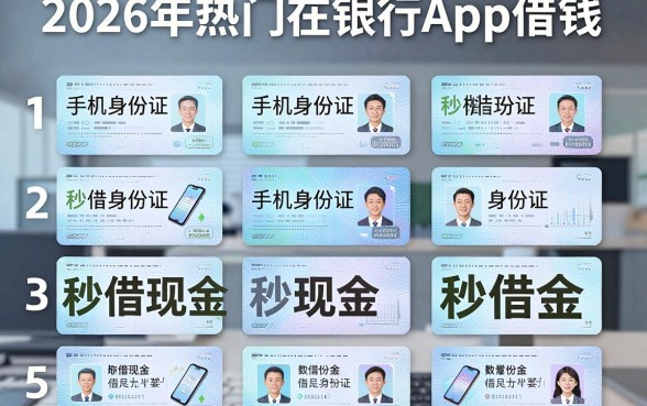 2026年热门在银行App借钱,整理5个手机身份证秒借现金的平台