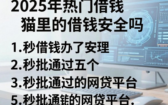 2025年热门借钱猫里的借钱安全吗,梳理五个秒批通过的网贷平台