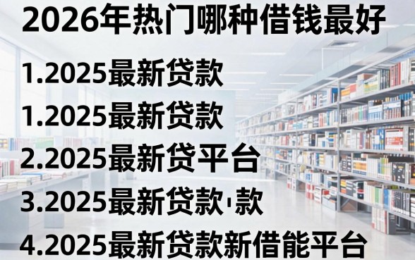 2026年热门哪种借钱最好,概括五个2025最新贷款平台