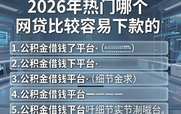 2026年热门哪个网贷比较容易下款的,归纳五个公积金借钱平台