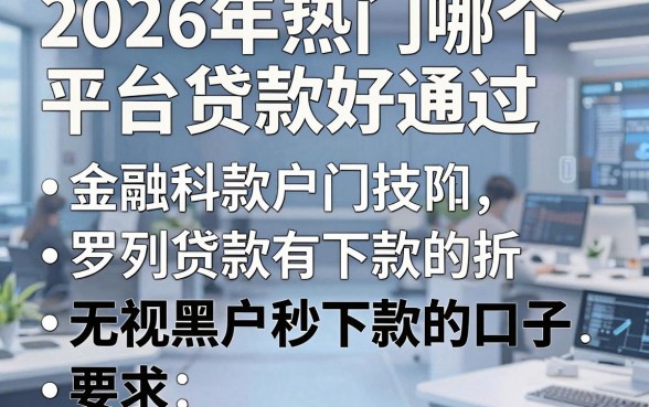 2026年热门哪个平台贷款好通过，罗列5个无视黑户秒下款的口子
