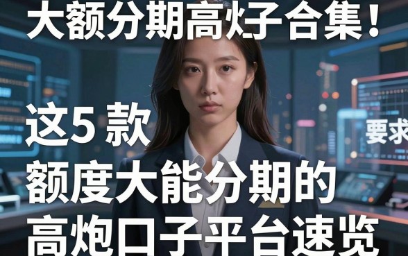 大额分期高炮口子合集！这5款额度大能分期的高炮口子平台速览