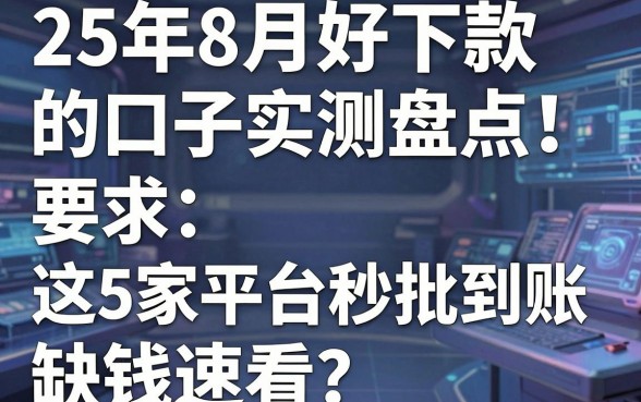 25年8月好下款的口子实测盘点!这5家平台秒批到账,缺钱速看!
