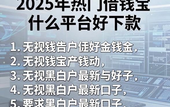 2025年热门借钱宝什么平台好下款，罗列五个无视黑白户最新口子