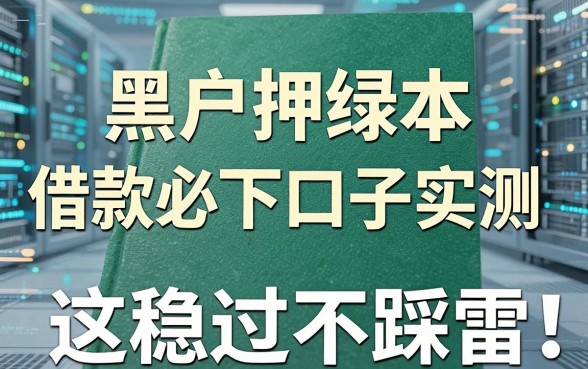 黑户押绿本借款必下口子实测,这几家稳过不踩雷!