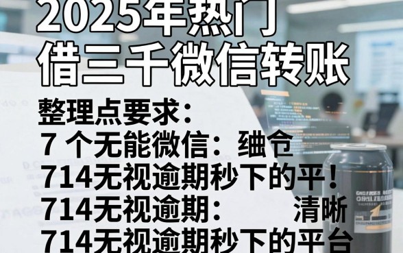 2025年热门借三千微信转账，整理五个714无视逾期秒下的平台