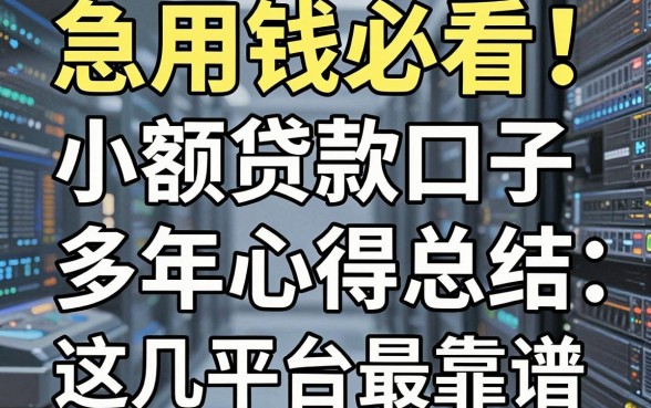 急用钱必看！小额贷款口子多年心得总结，这几家平台最靠谱！