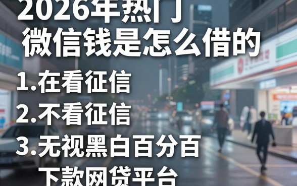 2026年热门在微信借钱是怎么借的,概括五个不看征信无视黑白百分百下款网贷平台
