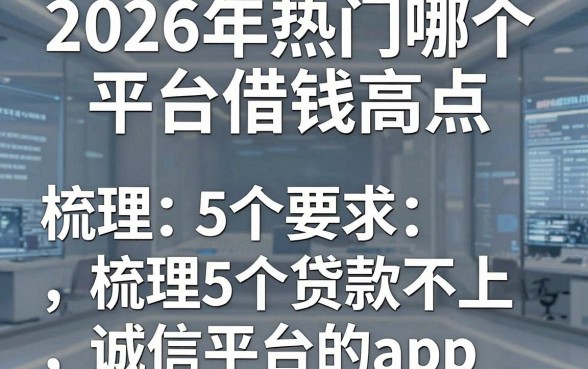 2026年热门哪个平台借钱高点,梳理5个贷款不上诚信平台的app