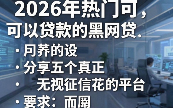 2026年热门可以贷款的黑网贷,分享五个真正无视征信花的平台