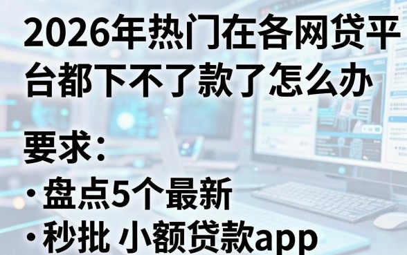 2026年热门在各网贷平台都下不了款了怎么办,盘点5个最新秒批小额贷款app