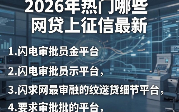 2026年热门哪些网贷上征信最新,概括五个闪电审批的平台