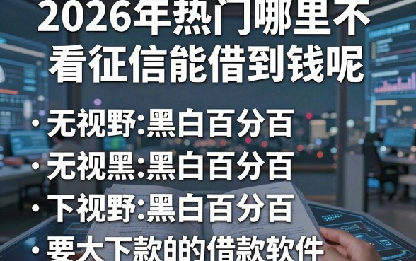 2026年热门哪里不看征信能借到钱呢,概括五个无视黑白百分百下款的借款软件