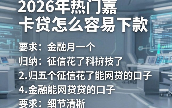 2026年热门嘉卡贷怎么容易下款,归纳五个征信花了能网贷的口子