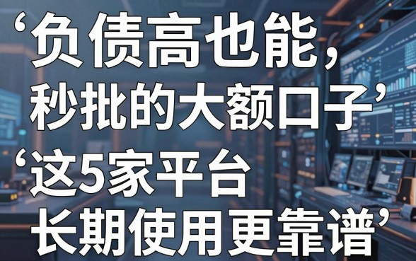 负债高也能秒批的大额口子，这5家平台长期使用更靠谱！