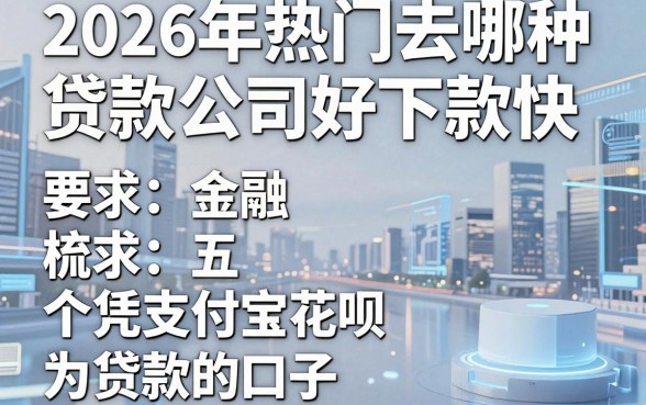 2026年热门去哪种贷款公司好下款快，梳理五个凭支付宝花呗贷款的口子
