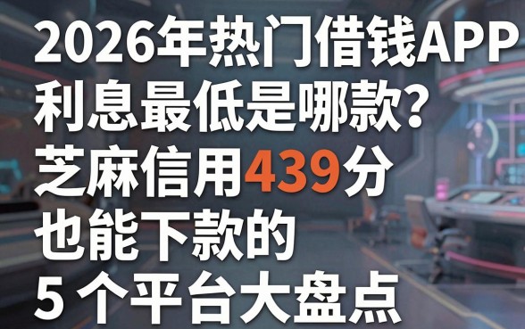 2026年热门借钱APP利息最低是哪款？芝麻信用439分也能下款的5个平台大盘点