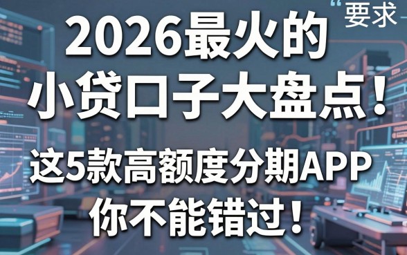 2026最火的小贷口子大盘点:这5款高额度分期APP你不能错过!