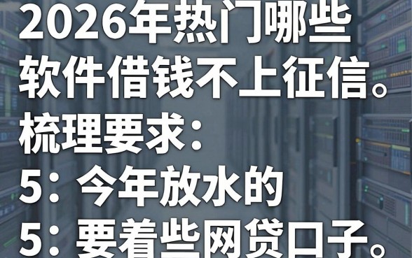2026年热门哪些软件借钱不上征信,梳理5个今年放水的网贷口子