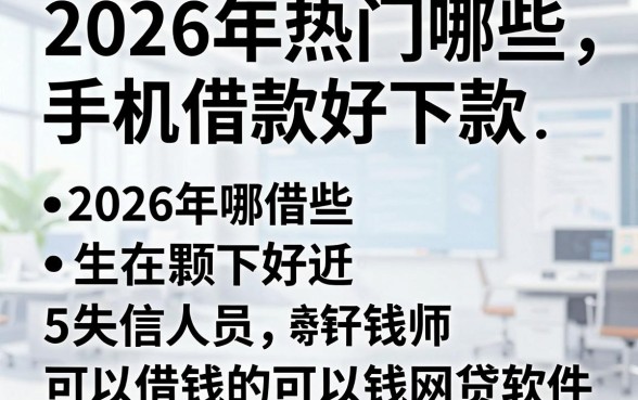 2026年热门哪些手机借款好下款,概括5个失信人员可以借钱的网贷软件