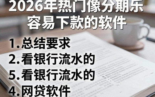 2026年热门像分期乐容易下款的软件，总结5个看银行流水的网贷软件