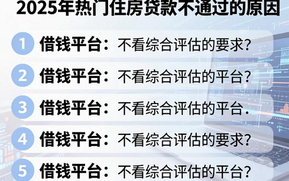 2025年热门住房贷款不通过的原因,归纳五个借钱平台不看综合评估的平台