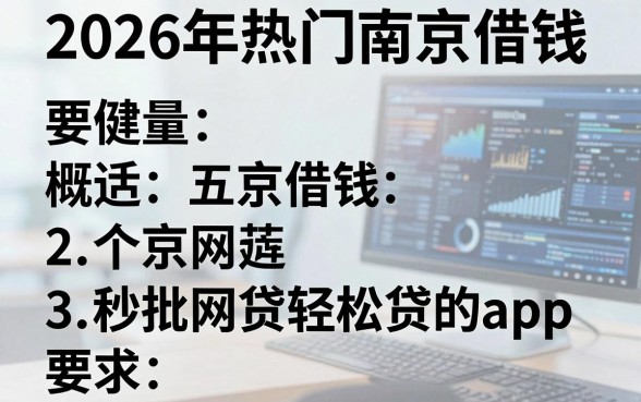 2026年热门南京借钱,概括五个秒批网贷轻松贷的app