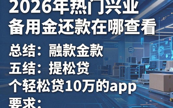 2026年热门兴业备用金还款在哪查看,总结五个轻松贷10万的app