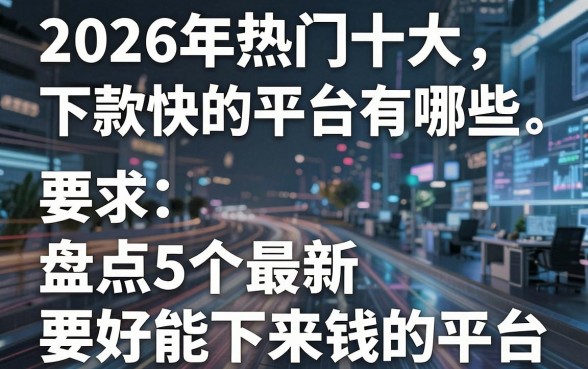2026年热门十大下款快的平台有哪些,盘点5个最新能下来钱的平台