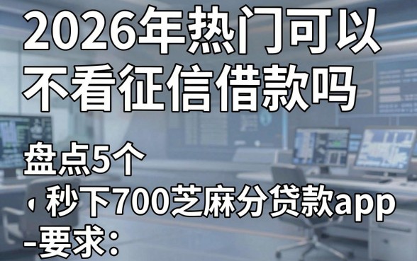 2026年热门可以不看征信借款吗，盘点5个秒下700芝麻分贷款app