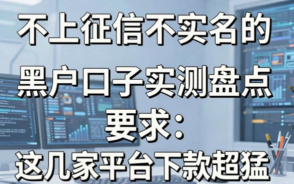 不上征信不实名的黑户口子实测盘点,这几家平台下款超猛!