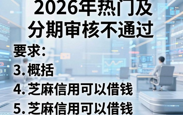 2026年热门及分期审核不通过，概括5个芝麻信用可以借钱的软件