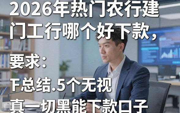 2026年热门农行建行工行哪个好下款,总结5个真正无视一切黑能下款口子