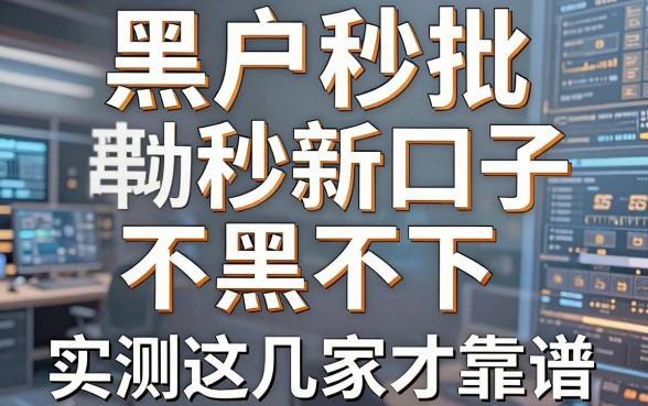 黑户秒批新口子不黑不下,实测这几家才靠谱!