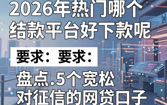 2026年热门哪个结款平台好下款呢，盘点5个对征信宽松的网贷口子