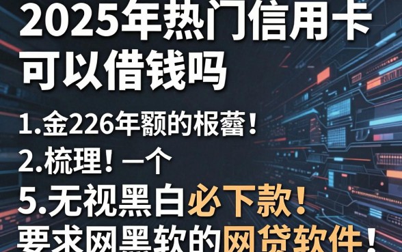 2025年热门信用卡 可以借钱吗，梳理5个无视黑白必下款的网贷软件