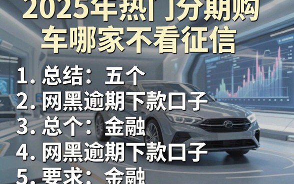 2025年热门分期购车哪家不看征信,总结五个网黑逾期下款口子