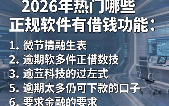 2026年热门哪些正规软件有借钱功能，罗列5个逾期太多仍可下款的口子