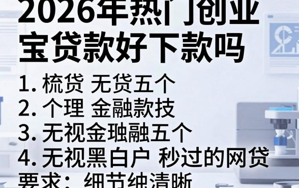 2026年热门创业宝贷款好下款吗,梳理五个无视黑白户秒过的网贷
