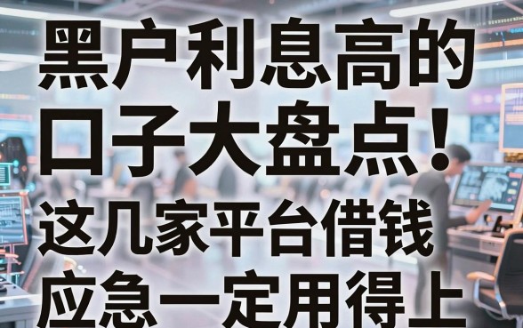 黑户利息高的口子大盘点!这几家平台借钱应急一定用得上