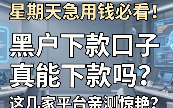 星期天急用钱必看！黑户下款口子真能下款吗？这几家平台亲测惊艳
