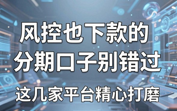 风控也下款的分期口子别错过，这几家平台精心打磨，实用满分！