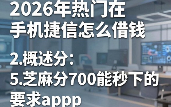 2026年热门在手机捷信怎么借钱,概括5个芝麻分700能秒下的app