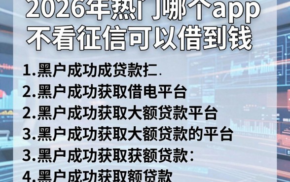 2026年热门哪个app不看征信可以借到钱,罗列五个黑户成功获取大额贷款的平台