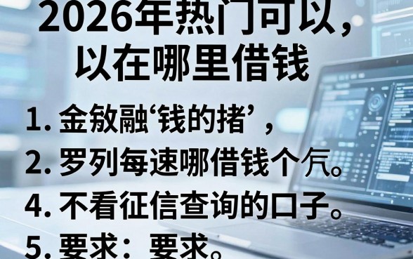 2026年热门可以在哪里借钱,罗列5个不看征信查询的口子