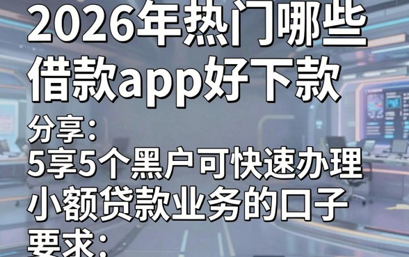 2026年热门哪些借款app好下款,分享5个黑户可快速办理小额贷款业务的口子
