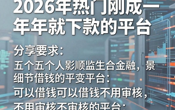 2026年热门刚成年就下款的平台,分享五个可以借钱不用审核的平台